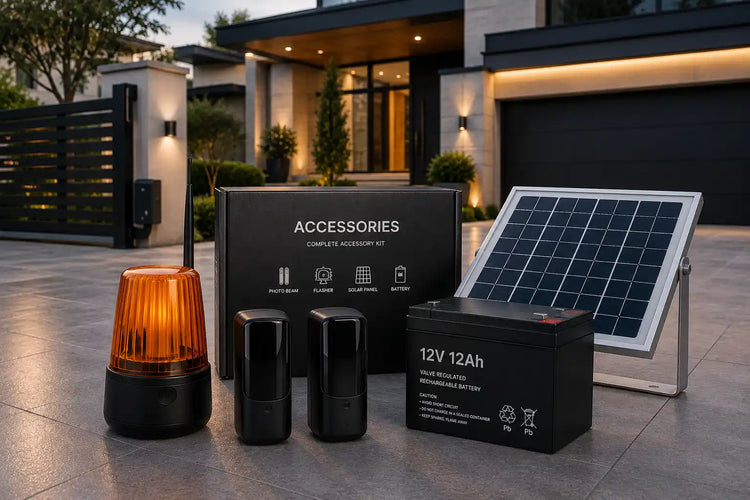 Techlune gate opener accessories including receivers photocells warning lights and remotes